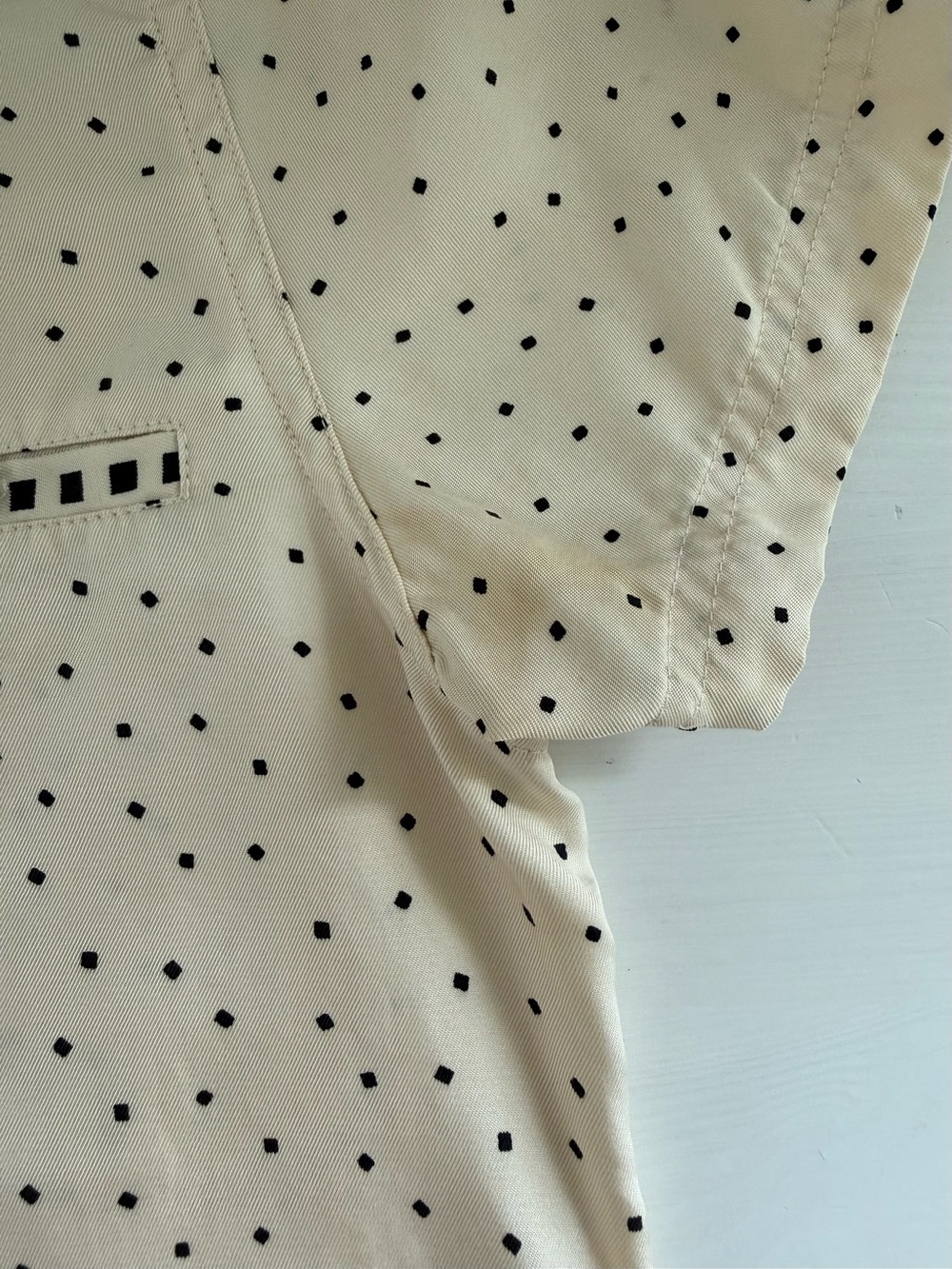 Vintage Jamie Sadock 100% Silk Geometric Polka Dot Button Up Blouse Small - Picture 8 of 9